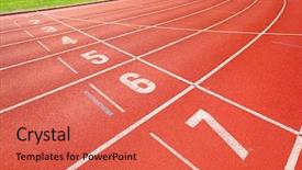  Presentation with athletes - Theme having running track for athletes background and a coral colored foreground