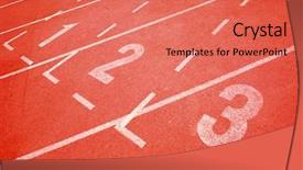  Presentation with finish line - Theme having running track background and a coral colored foreground
