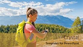  Presentation with running mountains - PPT layouts with running-trail-runner-looking-sport background and a gold colored foreground