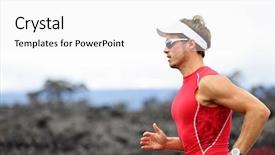  Presentation with hawaii - Beautiful slide set featuring running triathlon athlete man runner backdrop and a white colored foreground