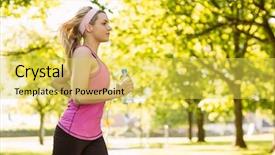  Presentation with park - Slides having running water - fit blonde jogging background and a yellow colored foreground