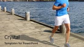  Presentation with water sports - Amazing PPT layouts having running water - low section of fit young backdrop and a coral colored foreground