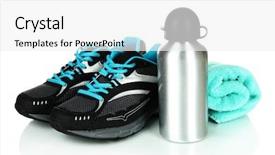  Presentation with water sports - Presentation featuring running water - sports bottle sneakers and towel background and a white colored foreground