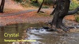  Presentation with water river - Slide deck consisting of running-water-and-small-falls background and a tawny brown colored foreground