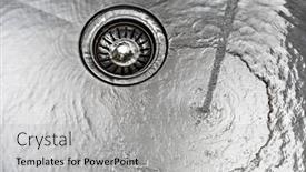  Presentation with stainless steel - Slides with running-water-drains-down background and a  colored foreground