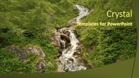 Presentation with running mountains - PPT theme having running-water-in-the-creek background and a tawny brown colored foreground