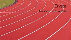  Presentation with running race - Amazing presentation theme having running way backdrop and a red colored foreground
