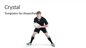  Presentation with rugby - Presentation theme having running with a rugby ball background and a white colored foreground