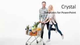 Presentation with supermarket trolley - Amazing presentation theme having running with a supermarket trolley backdrop and a pink colored foreground