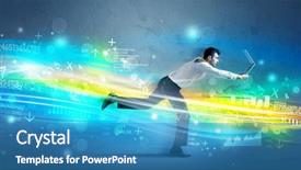  Presentation with high tech - Amazing presentation having running with device in high backdrop and a teal colored foreground