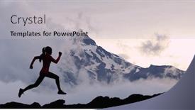  Presentation with woman sport - Cool new slides with running-woman-athlete-sport-concept backdrop and a light gray colored foreground