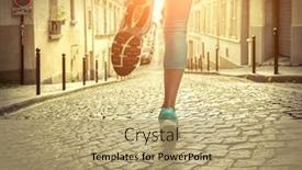  Presentation with paris - Cool new presentation theme with running woman close-up view foots of runner jogging at sunny day female fitness model training outside in paris city backdrop and a coral colored foreground