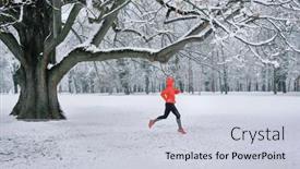  Presentation with female sport - Presentation with running-woman-girl-runner background and a lemonade colored foreground