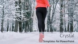  Presentation with female sport - Slide set featuring running-woman-girl-runner background and a lemonade colored foreground