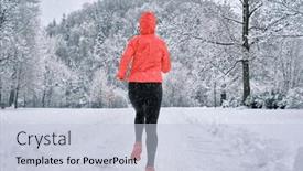  Presentation with female sport - Theme featuring running-woman-girl-runner background and a lemonade colored foreground