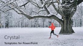 Presentation with female sport - Presentation theme enhanced with running-woman-girl-runner background and a lemonade colored foreground