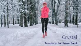  Presentation with female sport - Presentation design with running-woman-girl-runner background and a lemonade colored foreground