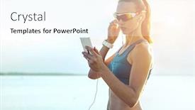  Presentation with running race - Colorful slides enhanced with workout on beach beautiful fit backdrop and a cool aqua colored foreground