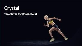  Presentation with strong black woman - Slide deck having running woman in sport wear background and a black colored foreground