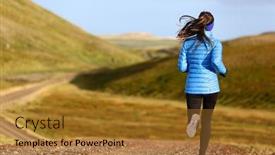  Presentation with spring training - Audience pleasing slide deck consisting of running-woman-on-trail-run backdrop and a gold colored foreground