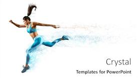  Presentation with running - Slide deck consisting of running-woman-sprinter-leaving-starting background and a white colored foreground
