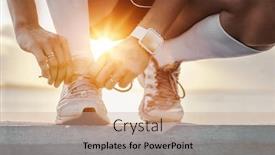  Presentation with running race - Theme consisting of sunset light in summer background and a coral colored foreground