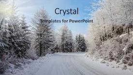  Presentation with forest road - Amazing slide deck having runs along the road solar backdrop and a light blue colored foreground