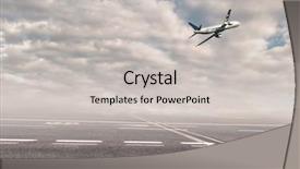  Presentation with airport runway - Slides enhanced with runway - airplane at the airport background and a light gray colored foreground