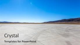  Presentation with airport runway - Cool new PPT layouts with runway - airport under blue sky backdrop and a light gray colored foreground
