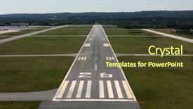  Presentation with airport runway - Amazing theme having runway approach at a rural backdrop and a tawny brown colored foreground