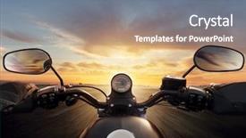  Presentation with pov - Presentation theme featuring runway lights - pov of motorcycle driver background and a gray colored foreground