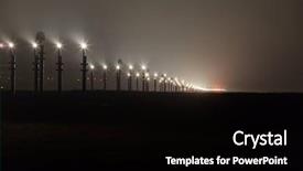  Presentation with airport runway - PPT theme consisting of runway lights of an airport background and a black colored foreground