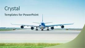  Presentation with runway - PPT theme enhanced with runway ready for takeoff background and a sky blue colored foreground