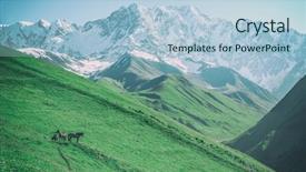  Presentation with electric vehicle high voltage - Slides enhanced with rura - three horse in high mountains background and a light blue colored foreground