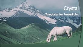  Presentation with white horse - Slide deck featuring rura - white horse in high mountains background and a light blue colored foreground