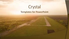  Presentation with airport runway - Audience pleasing slides consisting of rural airport - aerial view from the drone backdrop and a cream colored foreground