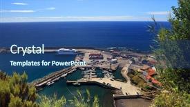  Presentation with island - Colorful PPT layouts enhanced with rural airport - lajes das flores flores island backdrop and a  colored foreground