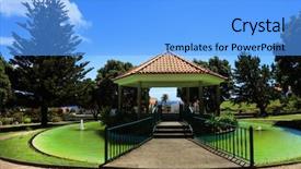  Presentation with island resort - Audience pleasing slide deck consisting of rural airport - lajes resort on flores island backdrop and a  colored foreground