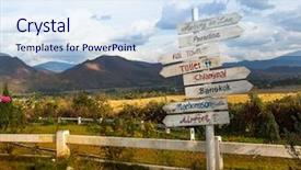  Presentation with pointer - Cool new PPT layouts with rural airport - pointer on the road near backdrop and a sky blue colored foreground