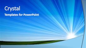  Presentation with dark blue moonlight landscape - Theme enhanced with rural area - beautiful landscape green grass blue background and a cobalt blue colored foreground