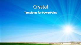  Presentation with blue green - Presentation theme featuring rural area - beautiful landscape green grass blue background and a gray colored foreground