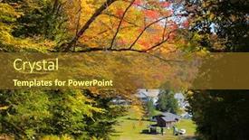  Presentation with rural - Slides having rural autumn drive in vermont background and a tawny brown colored foreground