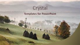  Presentation with fog - Slide set featuring rural-autumn-landscape-with-fog background and a lemonade colored foreground