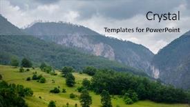  Presentation with europe bank - Presentation consisting of rural bank - beautiful mountains of the river background and a light blue colored foreground