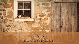  Presentation with barn wood - Slide deck with rural barn with cats laying background and a gold colored foreground