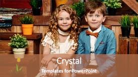  Presentation with two cute sisters playing - Theme consisting of rural child - two cute children in elegant background and a  colored foreground