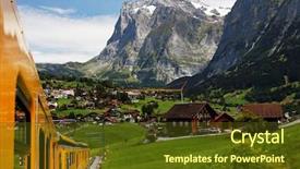  Presentation with village - Cool new PPT layouts with rural community - jungfrau bahn over grindelwald village backdrop and a tawny brown colored foreground