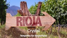  Presentation with vineyard - Cool new slide deck with rural community - rioja wooden sign with vineyard backdrop and a tawny brown colored foreground