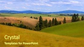  Presentation with community - PPT theme featuring rural community - wheat fields in palouse wa background and a gold colored foreground