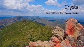  Presentation with forest - Amazing PPT layouts having rural community climate - espadan sierra peak forest backdrop and a light blue colored foreground